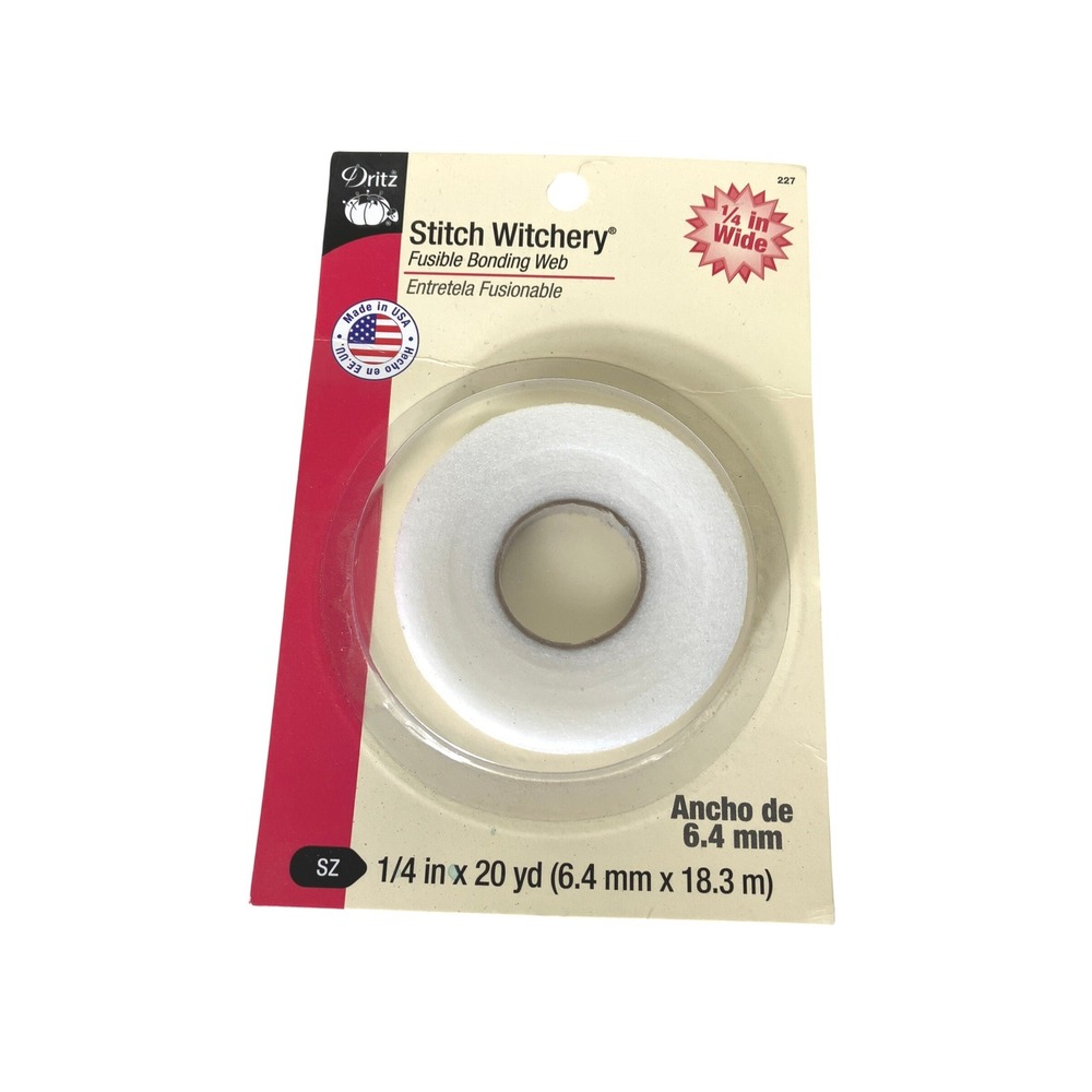 Dritz Stitch Witchery Fusing Tape 1/4‎ Inch NEW Sewing Binding Crafts